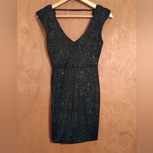 Charlotte Russe Black Sparkle Backless Dress Vintage 2010s Cocktail Party